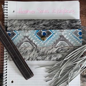 Dancing Cactus Designs Cowhide Wristlet Wallet